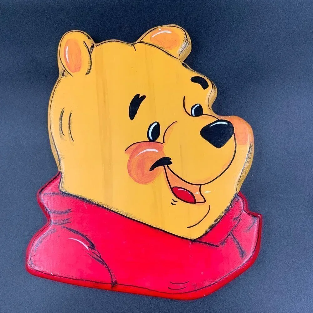Vintage Hand Painted Wooden Winnie The Pooh Wall Hanger 13